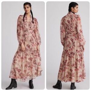 Anthropologie Let‎ Me Be Floral Maxi Dress Size XS NWOT